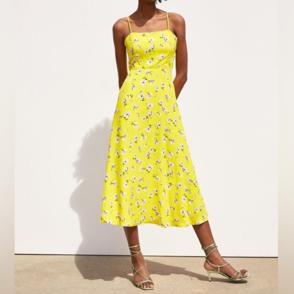Zara floral yellow dress